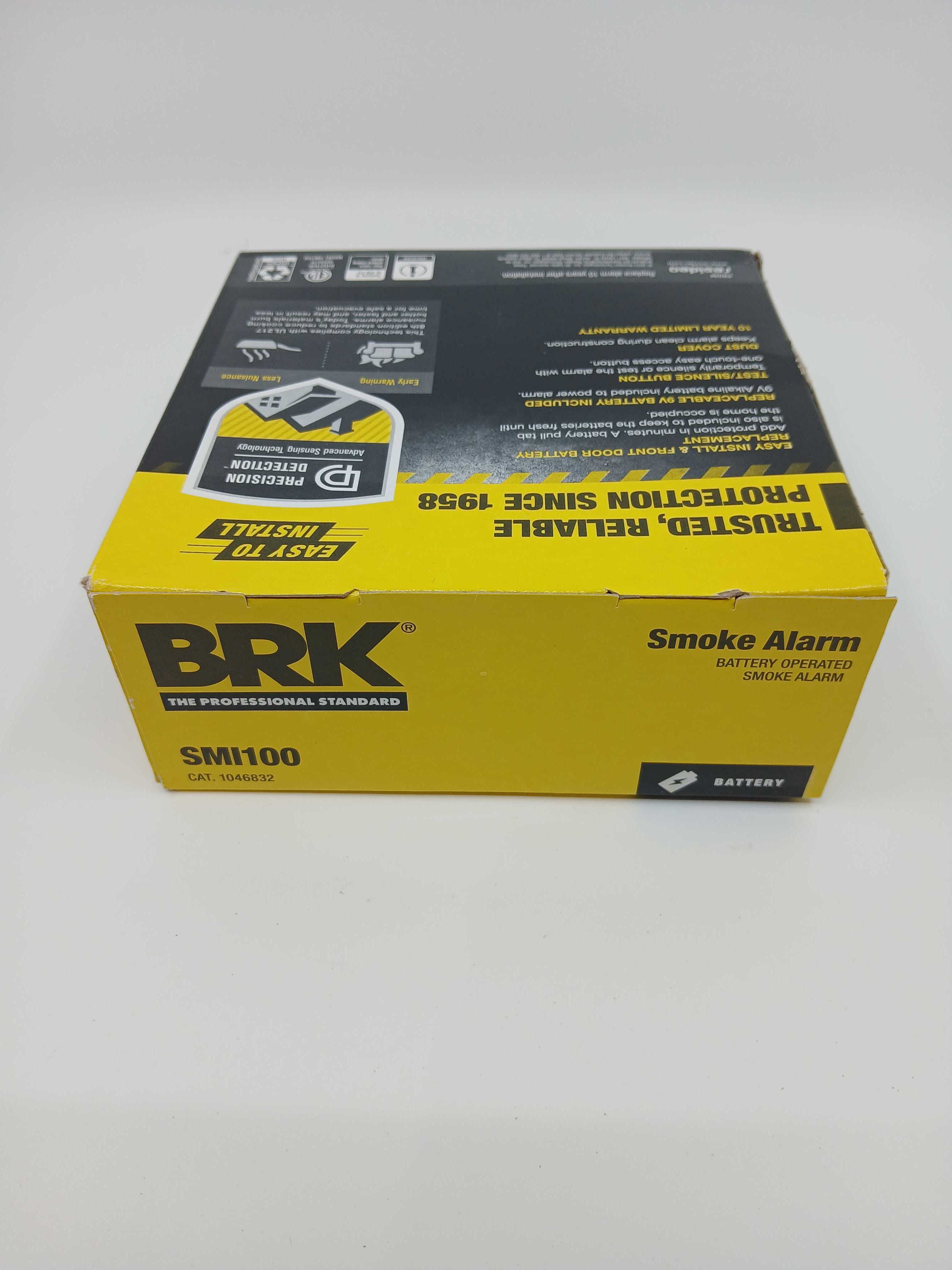 BRK SMI100 Battery Powered Smoke Alarm Replaceable Battery Ionization 9V Carbon Zinc - JEM Systems UK