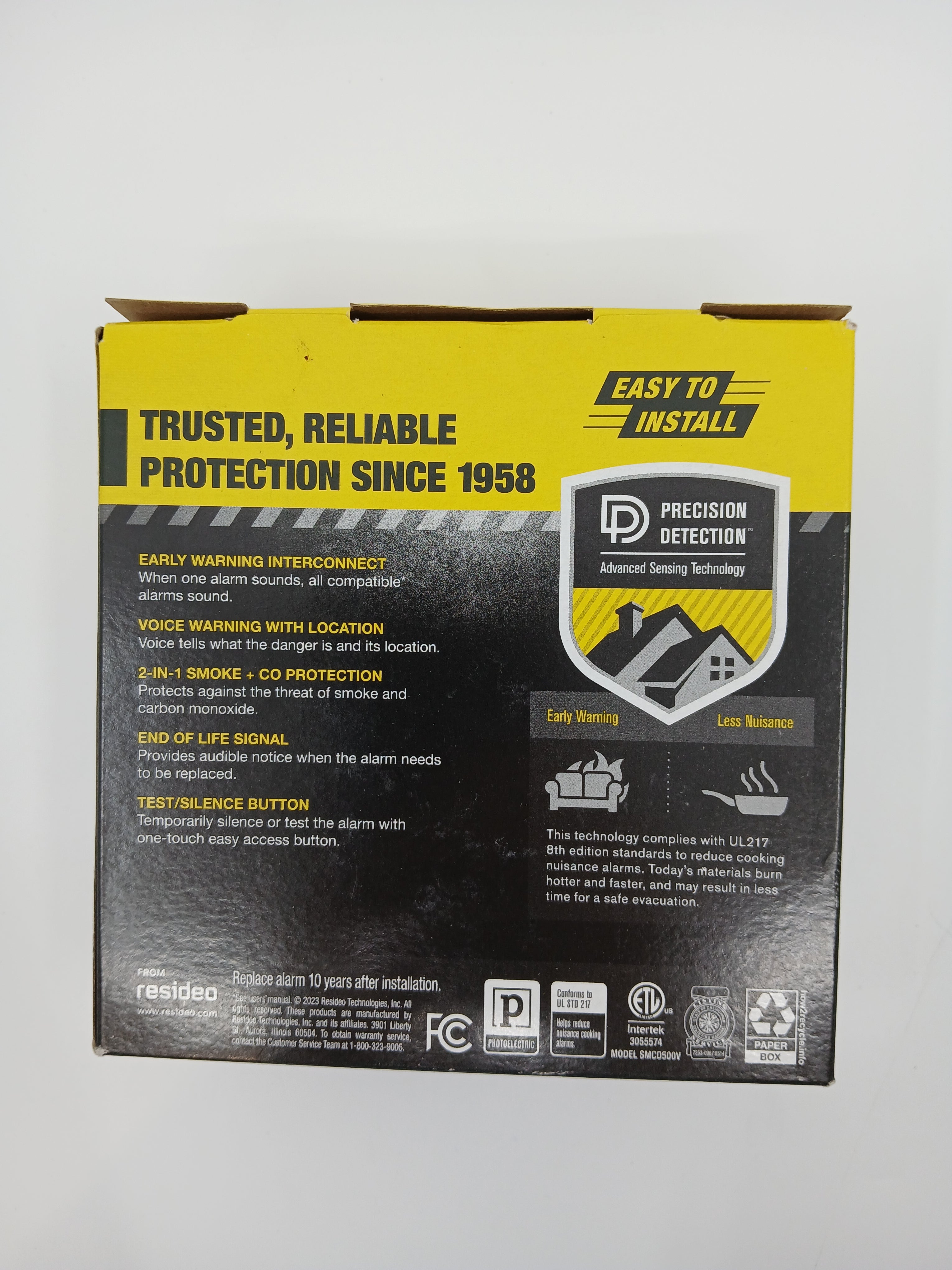 BRK SMCO500V Wireless Interconnect Battery Combo Smoke CO Alarm Voice Photoelectric CO Sensor