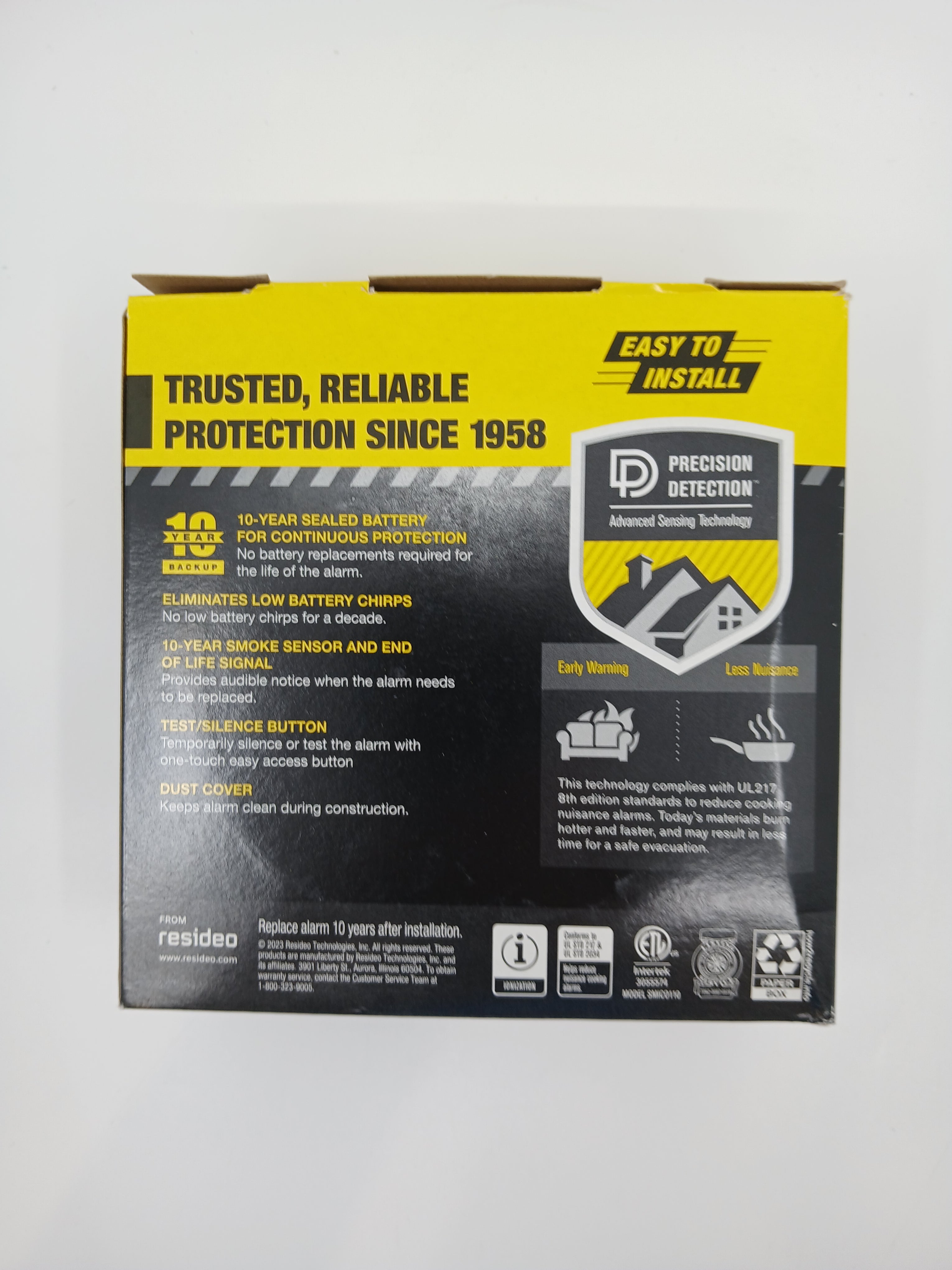 BRK SMICO110 Battery Powered Combo Smoke CO Alarm 10-Year Lithium Silence Ionization CO Sensor