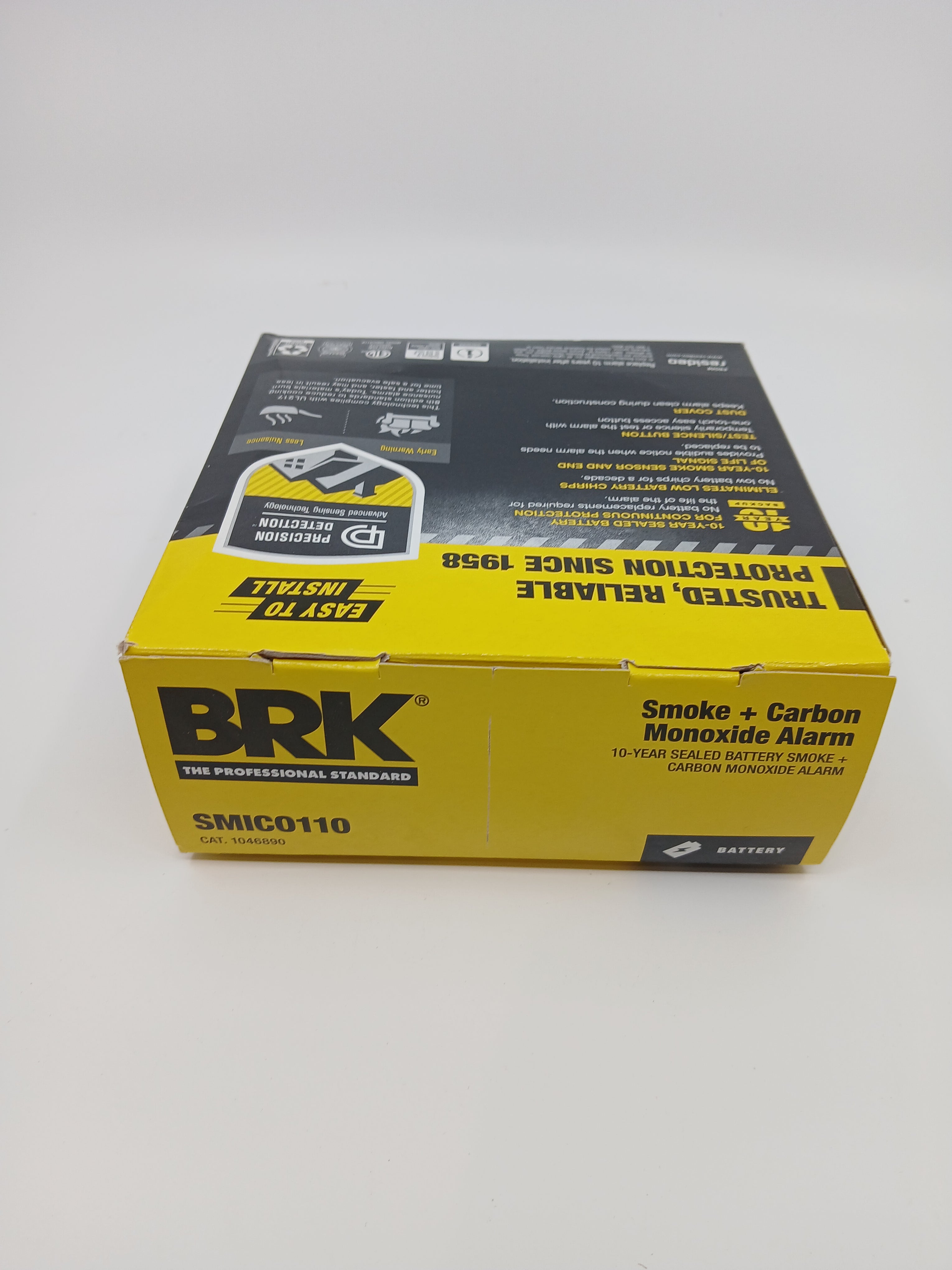 BRK SMICO110 Battery Powered Combo Smoke CO Alarm 10-Year Lithium Silence Ionization CO Sensor