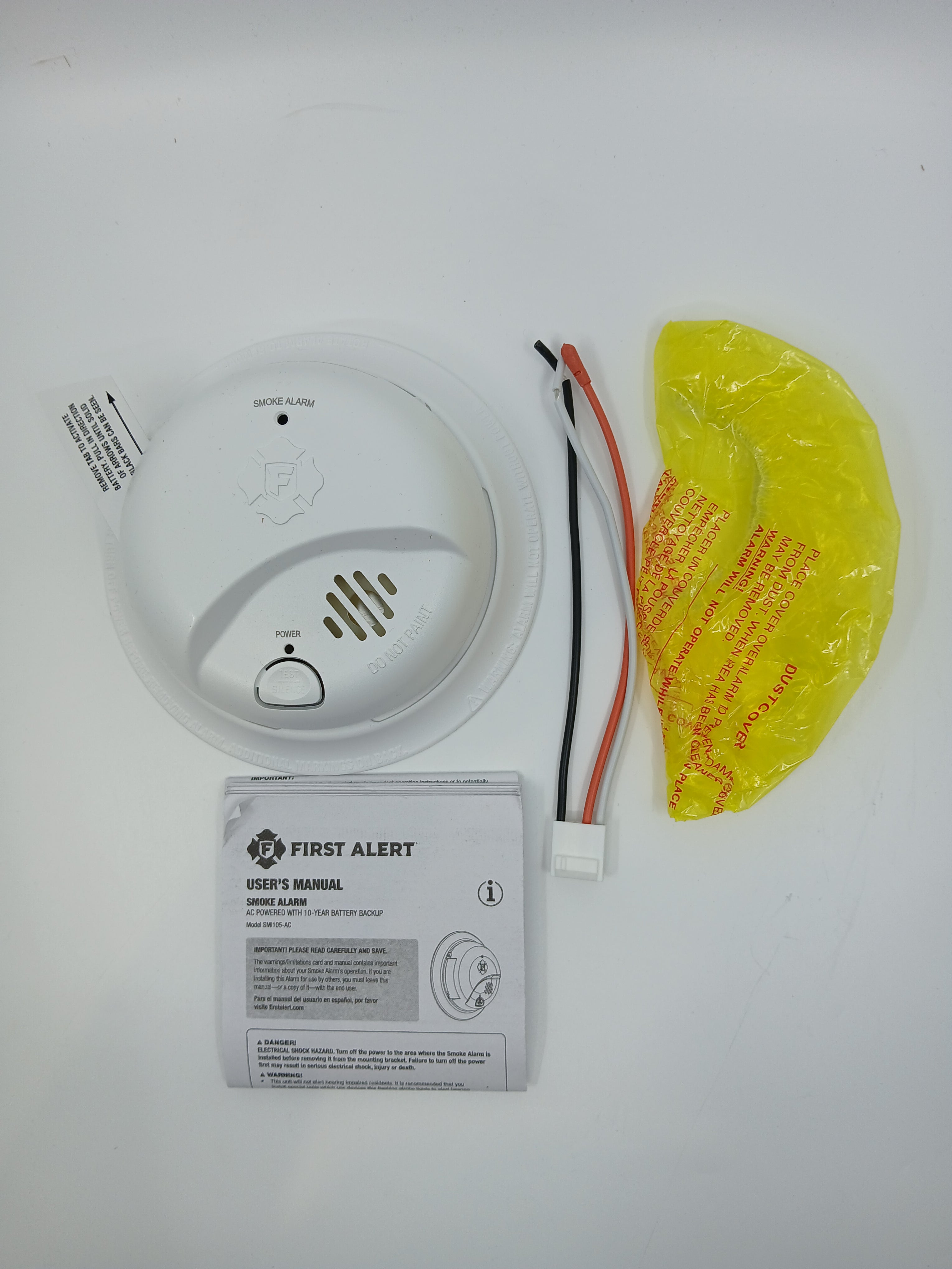 BRK SMI105-AC Hardwired Smoke Alarm 10-Year Lithium Battery Ionization