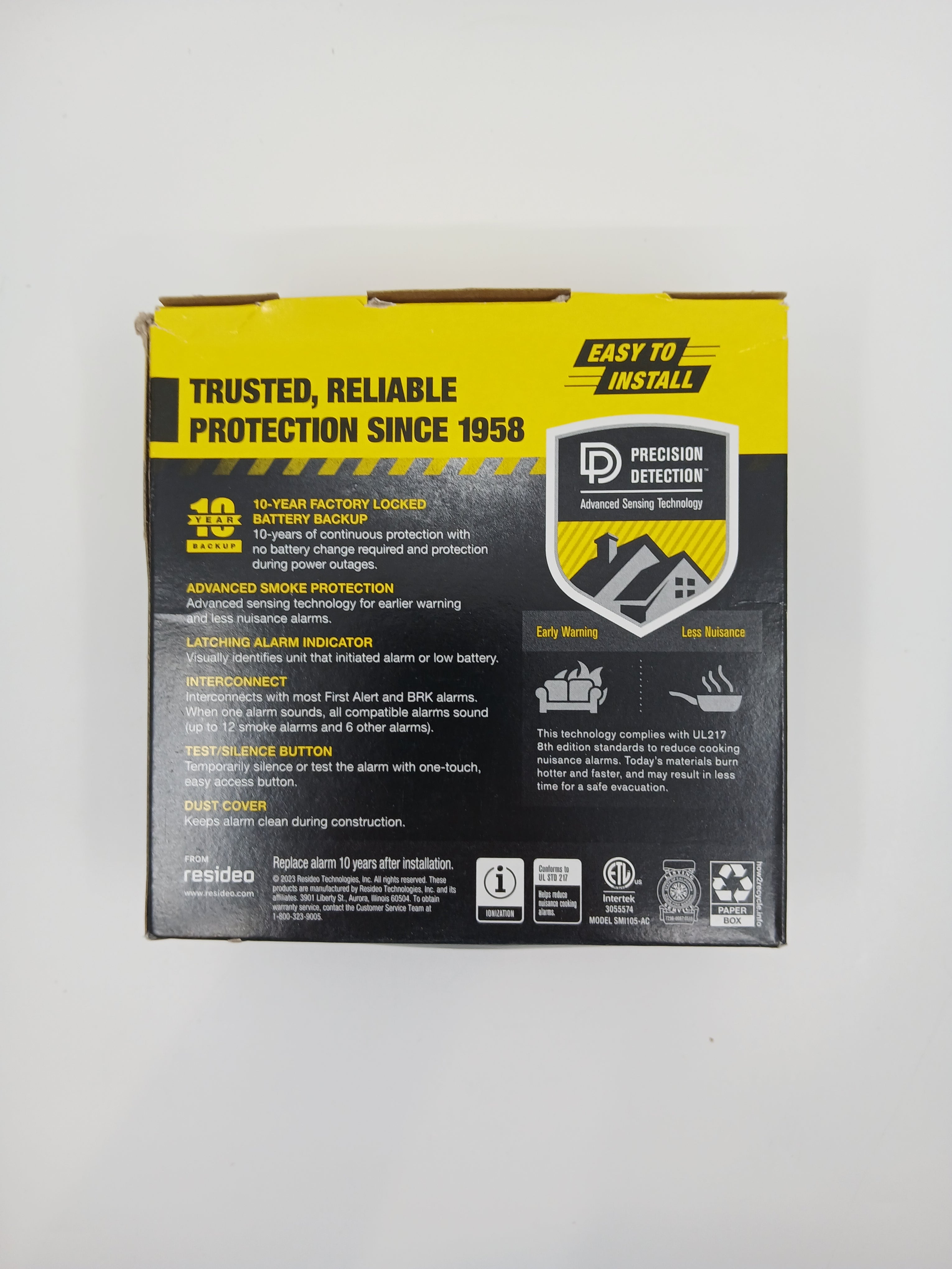 BRK SMI105-AC Hardwired Smoke Alarm 10-Year Lithium Battery Ionization