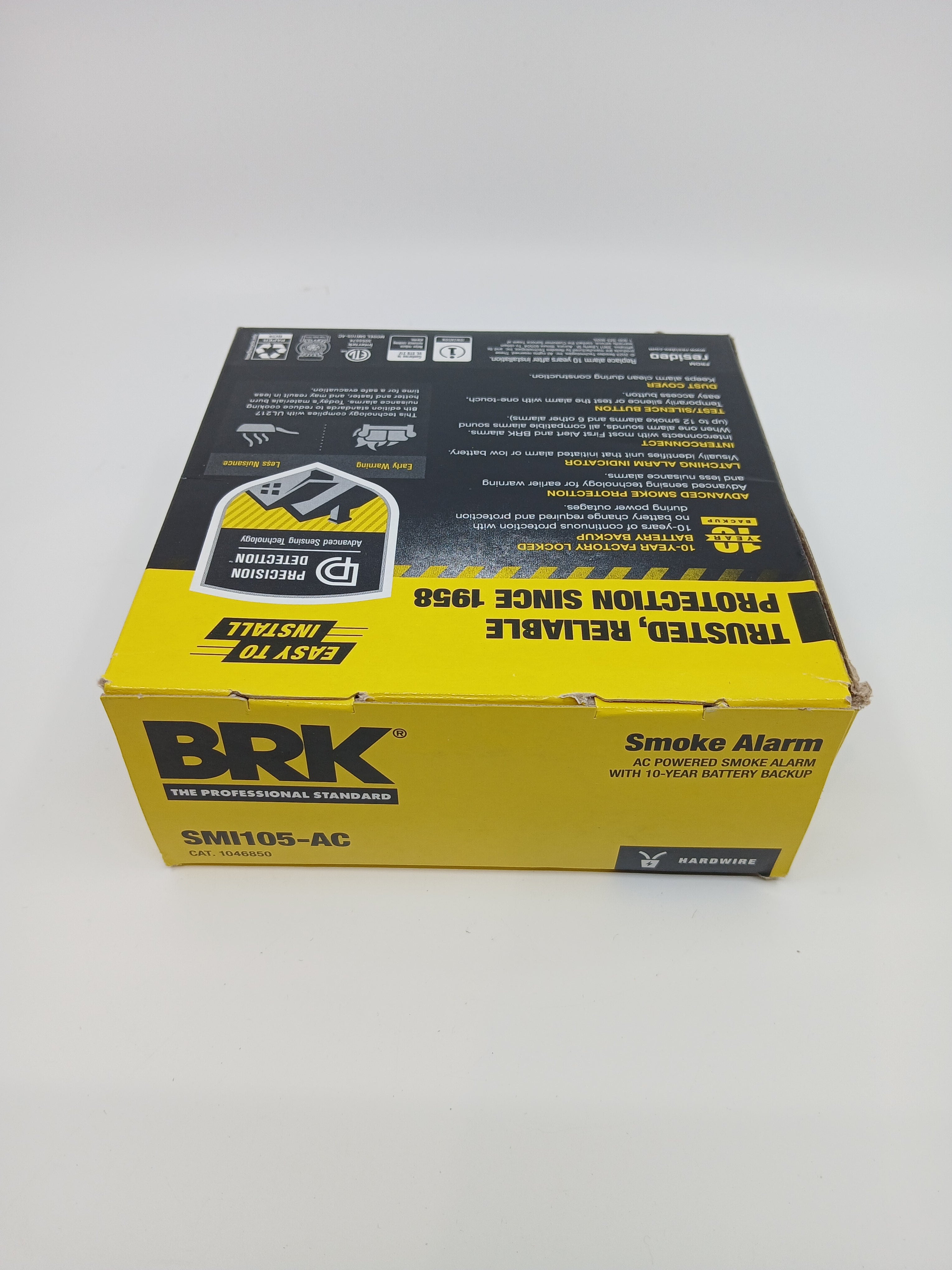 BRK SMI105-AC Hardwired Smoke Alarm 10-Year Lithium Battery Ionization