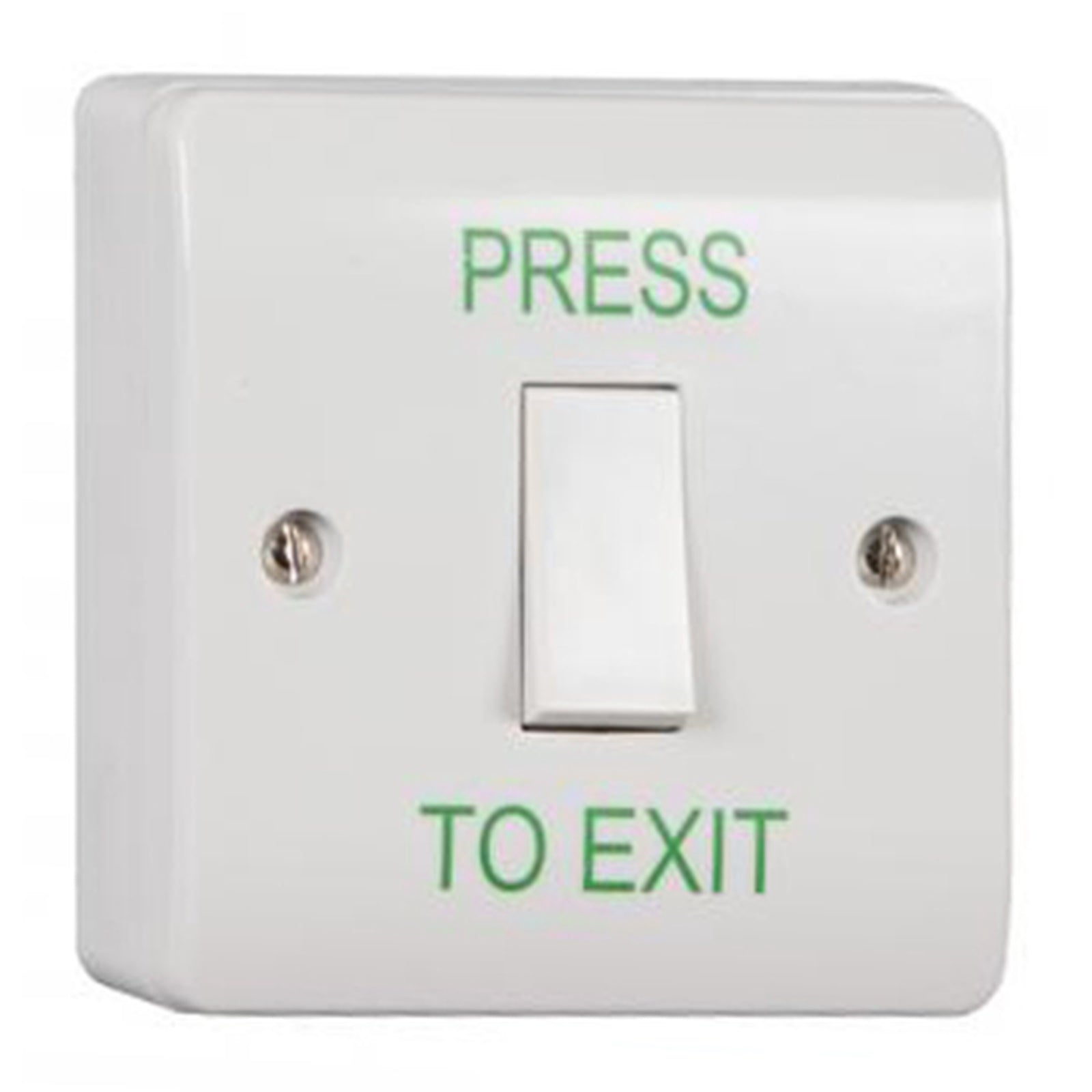 CQR PTE Exit Switch Plastic White c/w Surface Box