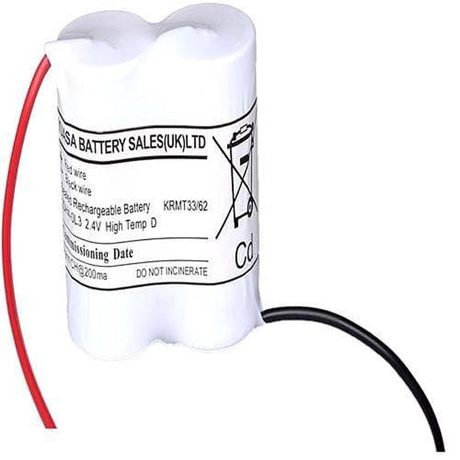Yuasa Nicd 2*4.0Ah Htemp Dcell Leads Sty3