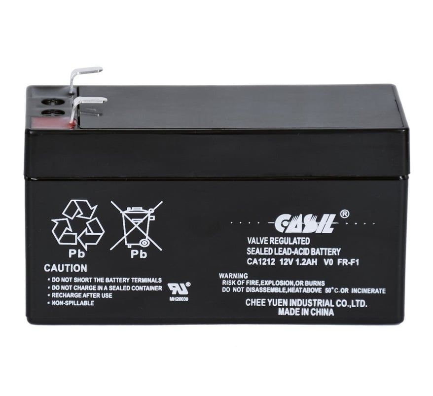 Casil 12v 1.2Ah Sealed Lead Acid Battery - Flame Retardant (CA1212-V0) - JEM Systems UK