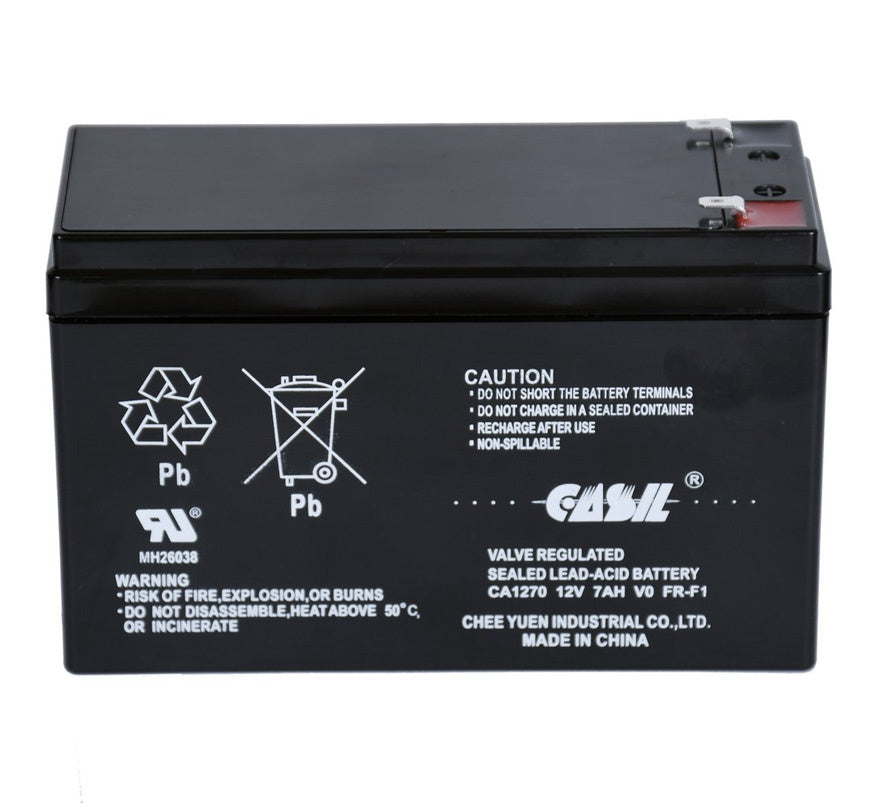 Casil 12v 7Ah Sealed Lead Acid Battery - Flame Retardant (CA1270-V0) - JEM Systems UK