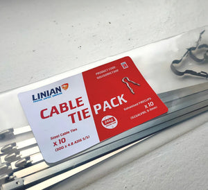 LINIAN Cable Tie Pack (10 x FireClips + 10 x Steel Cable Ties) (2LCG0911CT300)