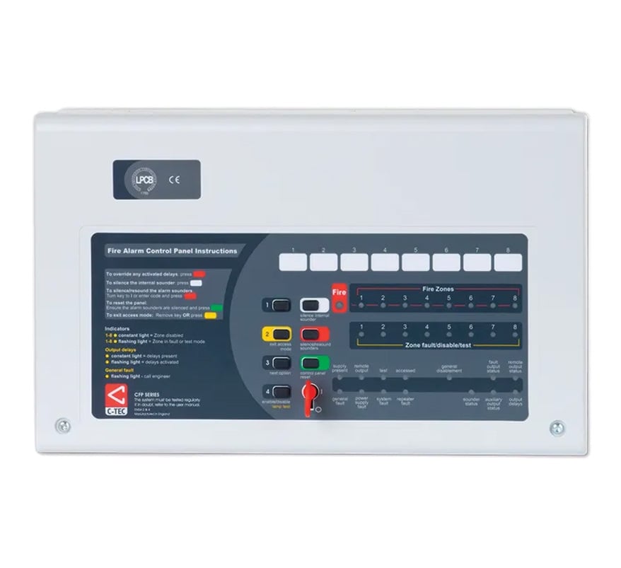 C-TEC CFP 2 Zone Conventional Fire Alarm Panel (CFP702-4) - JEM Systems UK
