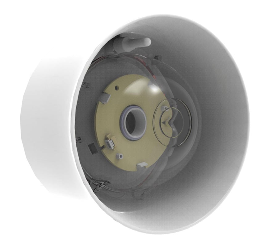 Hochiki CHQ-WSB2(WHT)/RL Addressable Wall Sounder VAD Beacon - White Case, Red LEDs - JEM Systems UK