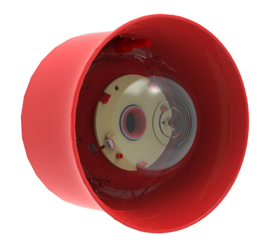 Hochiki CHQ-WSB2/WL Addressable Wall Sounder VAD Beacon - Red Case, White LEDs (No Base) - JEM Systems UK