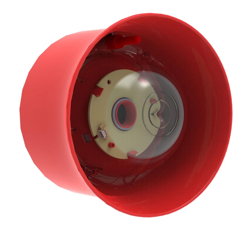 Hochiki CHQ-WSB2/RL Addressable Wall Sounder VAD Beacon - Red Case, Red LEDs (No Base) - JEM Systems UK