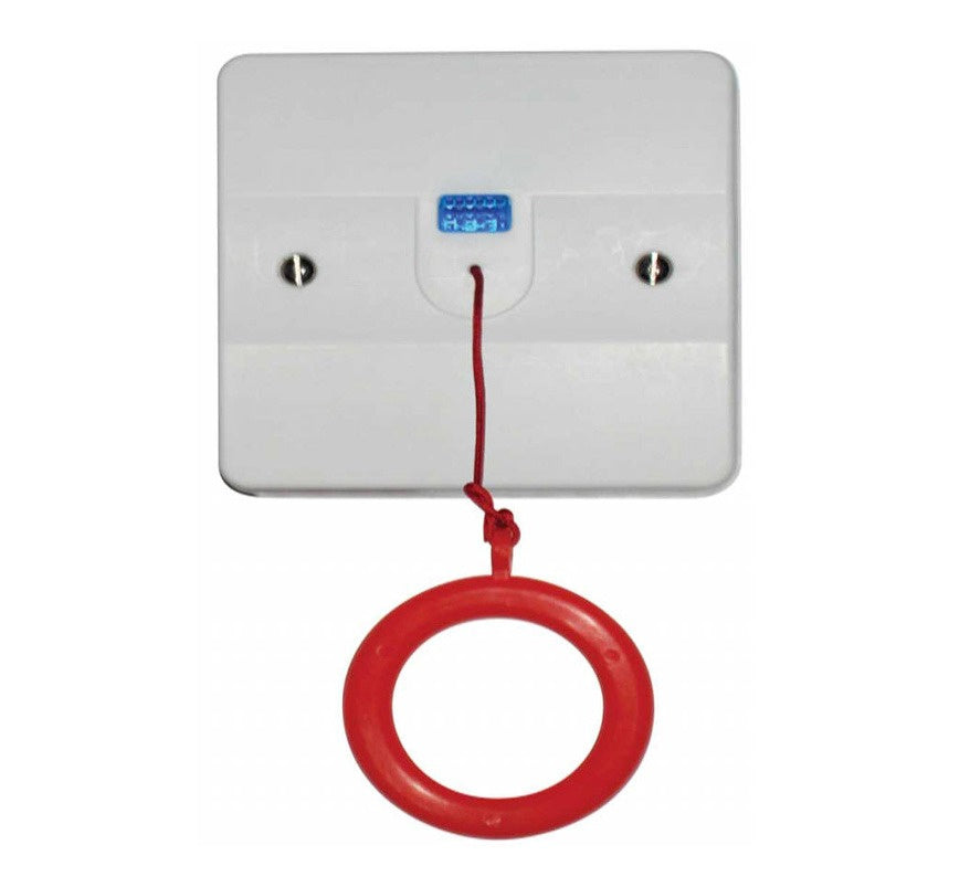 Cameo Pull Cord Unit for Disabled Toilet Alarm, White, Single Gang, Surface Mount (CSHK1/PC) - JEM Systems UK