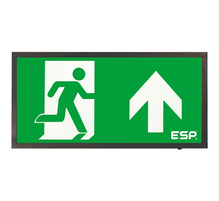 ESP Duceri 3W LED IP20 Emergency Exit Box (Arrow Up) (Black) (D120UBK) - JEM Systems UK