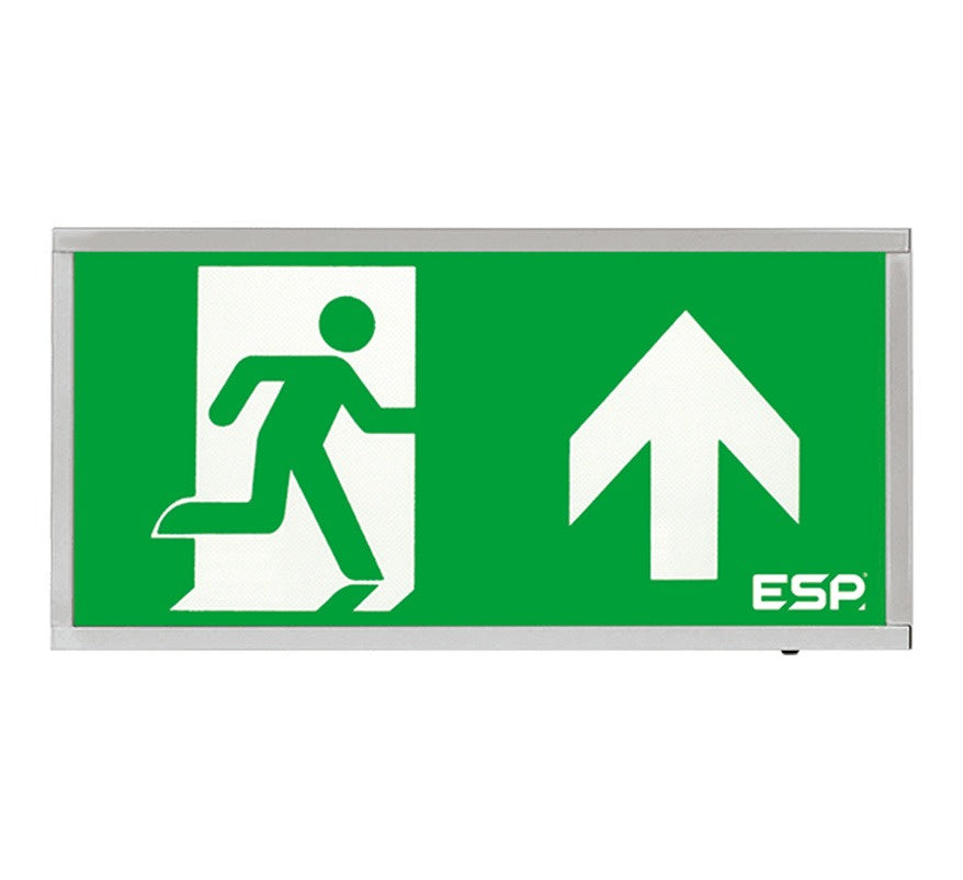ESP Duceri 3W LED IP20 Emergency Exit Box (Arrow Up) (Chrome) (D120UCH) - JEM Systems UK