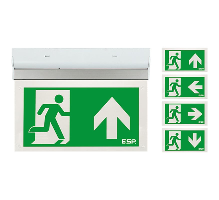 ESP Duceri 3W LED IP20 Maintained Emergency Exit Sign (All Legends) (D130SAWH) - JEM Systems UK