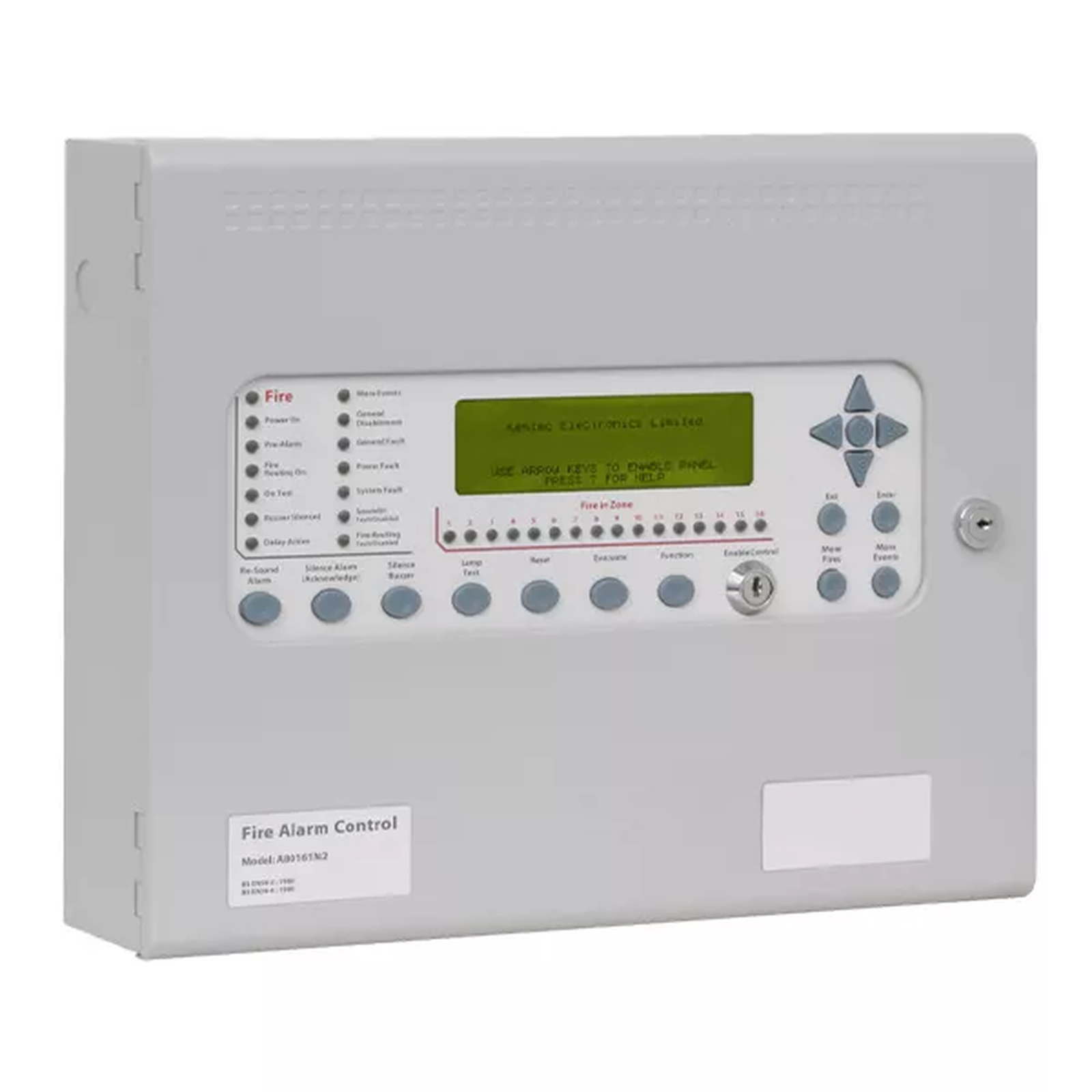 Kentec Syncro AS 2 Loop Analogue Addressable Control Panel c/w Enable Keyswitch Argus Vega Protocol