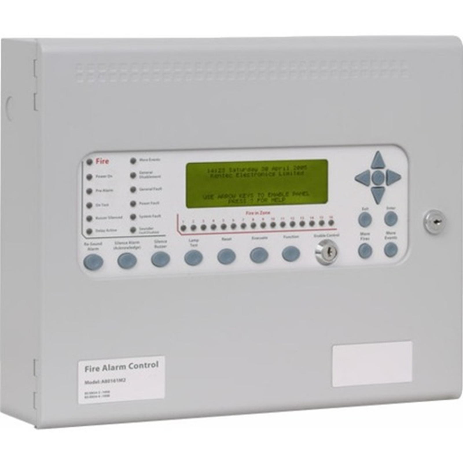 Kentec Syncro AS 2 Loop Analogue Addressable Control Panel c/w Enable Keyswitch Hochiki Protocol