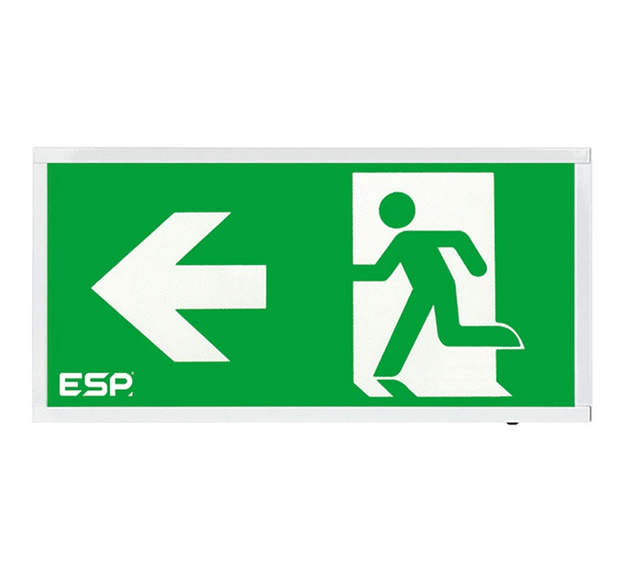 ESP Duceri 3W LED IP20 Emergency Exit Box with Self Test (Arrow Left) (D520LWH) - JEM Systems UK