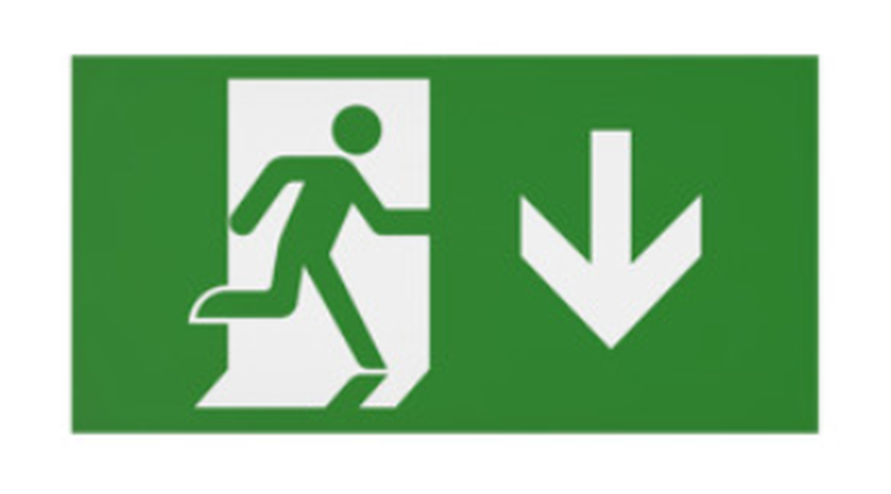 CQR Emergency Legend for Slimline Exit Box Arrow Down