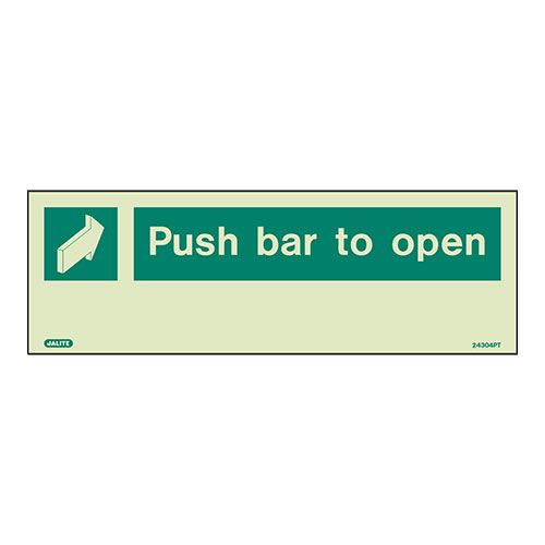 Firechief Sign PUSH BAR TO OPEN Photolum (4304PT/R)