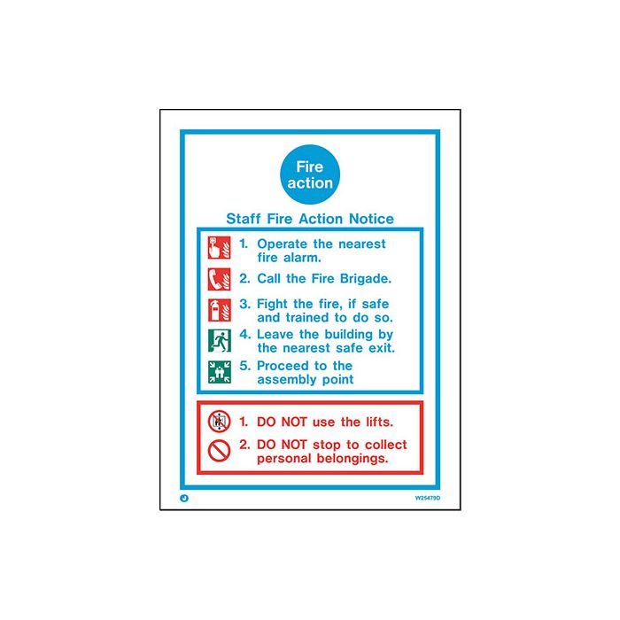 Firechief Staff Fire Action Notice (W5479DD) - JEM Systems UK