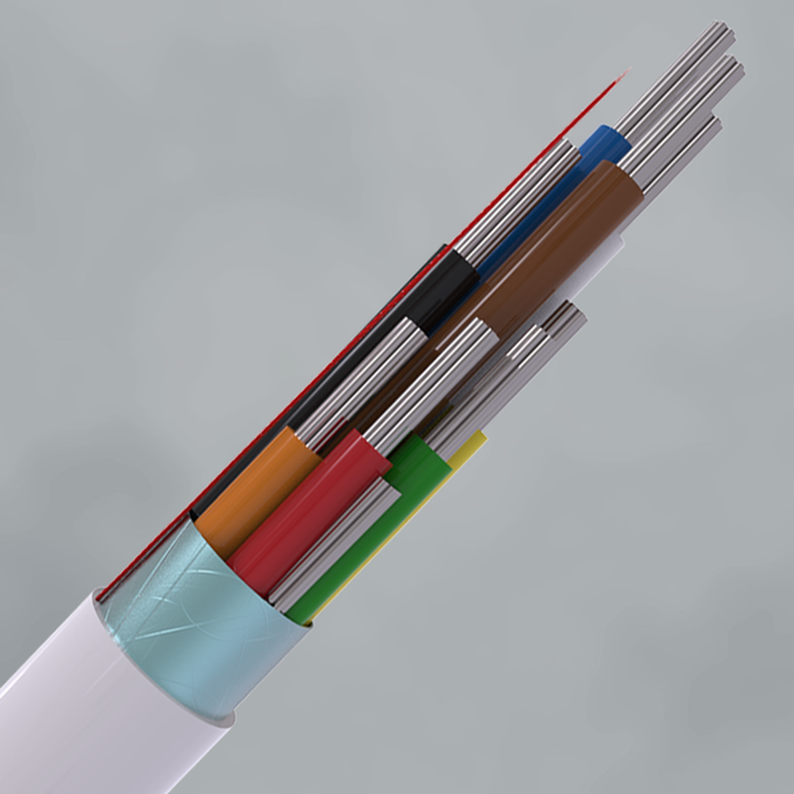 CQR 8 Core Type 2 Eca PVC Screened Cable White 100m