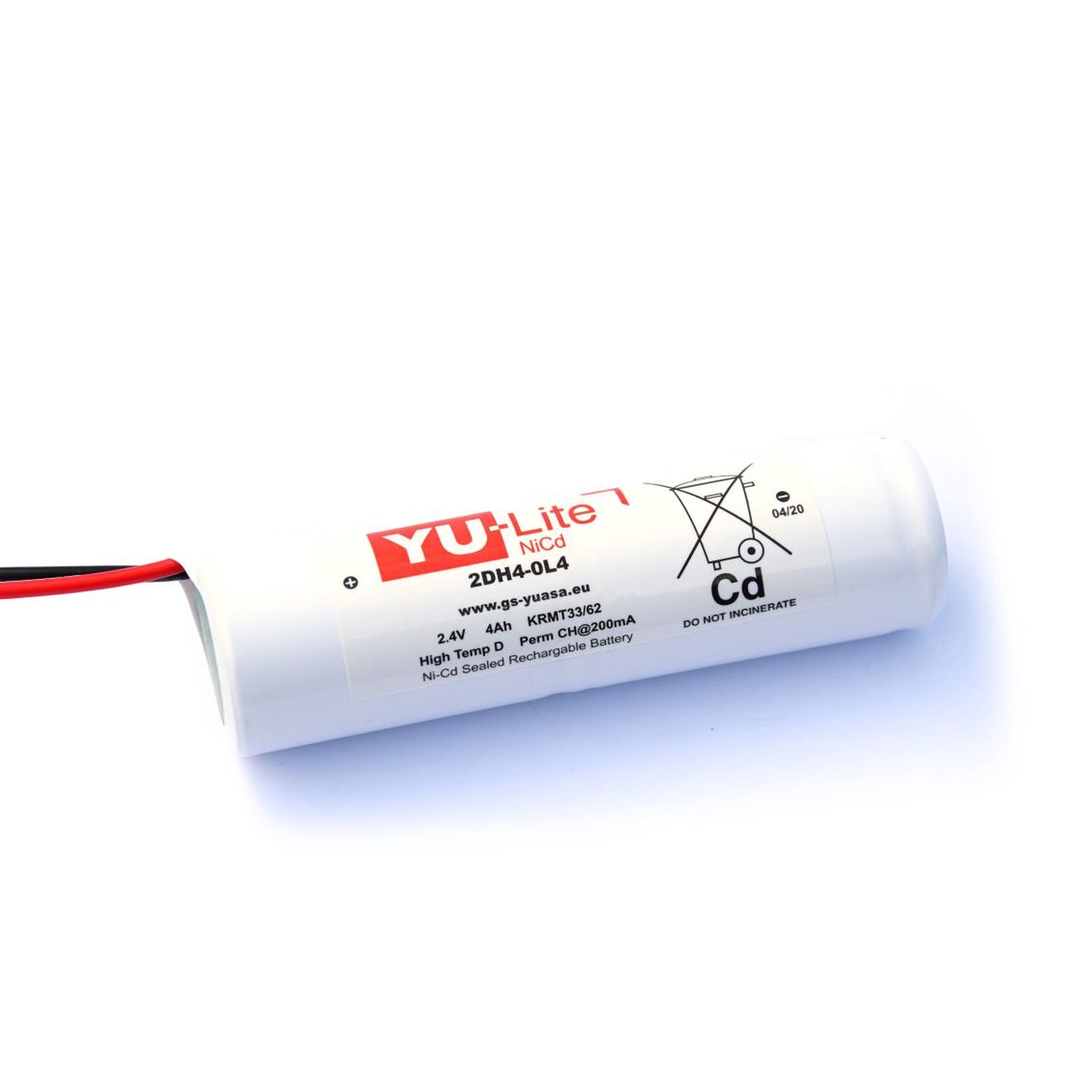 Yuasa Nicd 2*4.0Ah Htemp Dcell Leads Sty4
