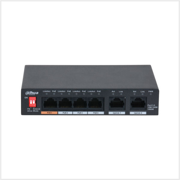 Dahua 6-Port Unmanaged Desktop Switch with 4-Port PoE
