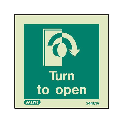 Firechief Sign TURN TO OPEN - RIGHT Photolum (4461A/R)