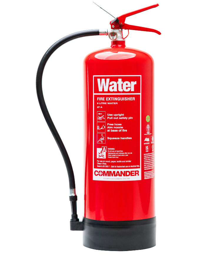 CheckFire FX-PWA-009-DCF 9ltr Plain Water Fire Extinguisher Commander (FX-PWA-009-AAA) - JEM Systems UK