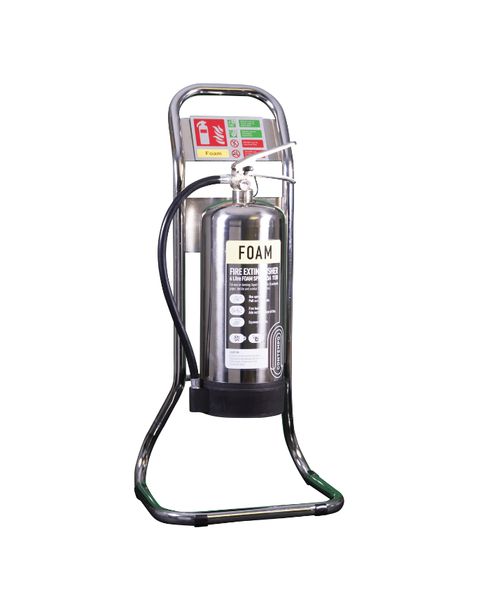 CheckFire BUNSS08 Stainless Steel Fluorine Free Foam, Single Tubular stand & Sign Bundle - JEM Systems UK
