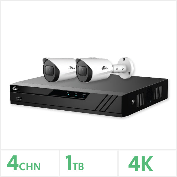 Eagle AHD CCTV Kit - 4 Channel 1TB  Recorder with 2x 8MP Fixed Bullet Cameras