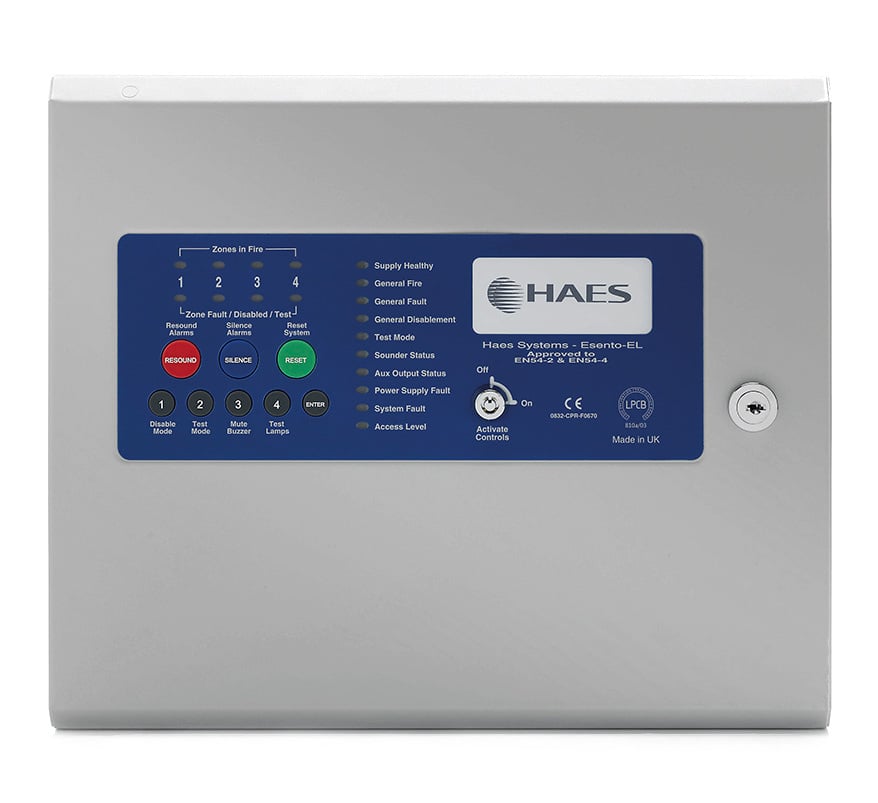 HAES Esento Eclipse 2 Zone Conventional / Twin Wire Fire Panel (ECL-2) - JEM Systems UK