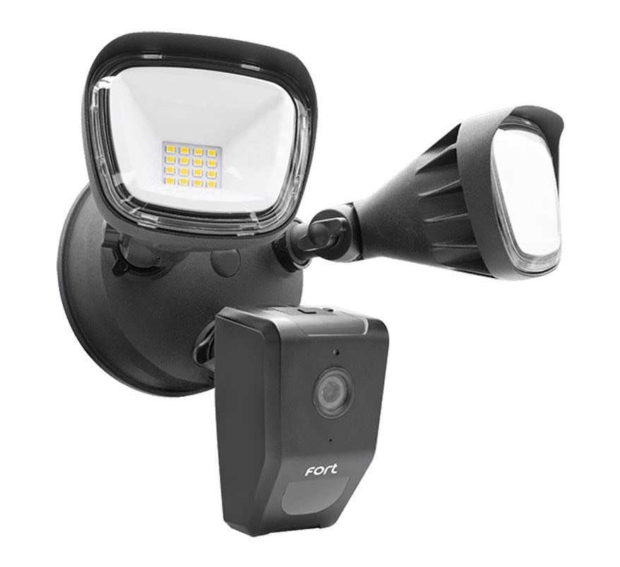 ESP Fort Wi-Fi Smart Security Floodlight with Camera (Black) (ECSPCAMSLB) - JEM Systems UK