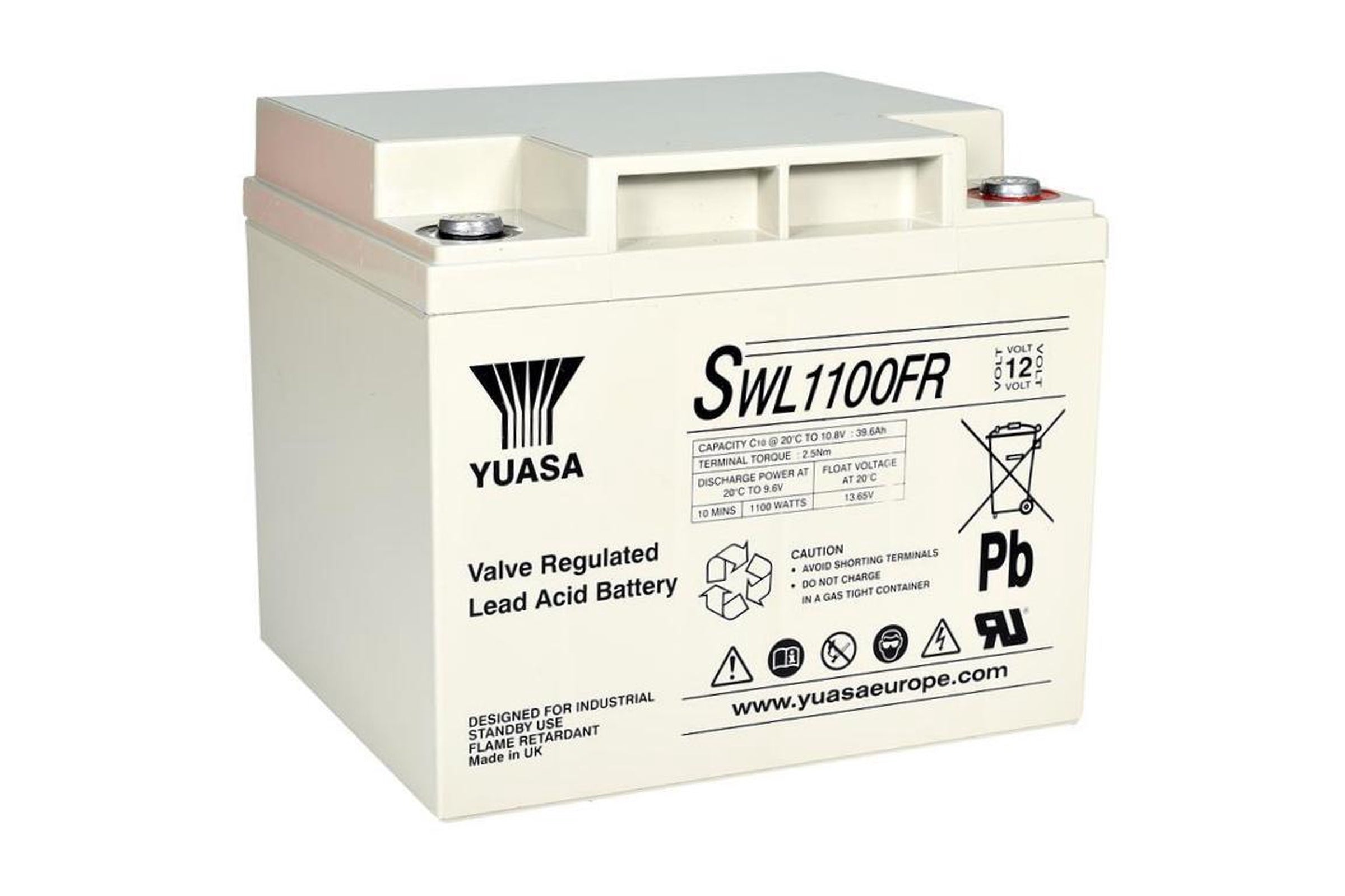 Yuasa 12V 40.6Ah Industrial VRLA Battery Flame Retardant