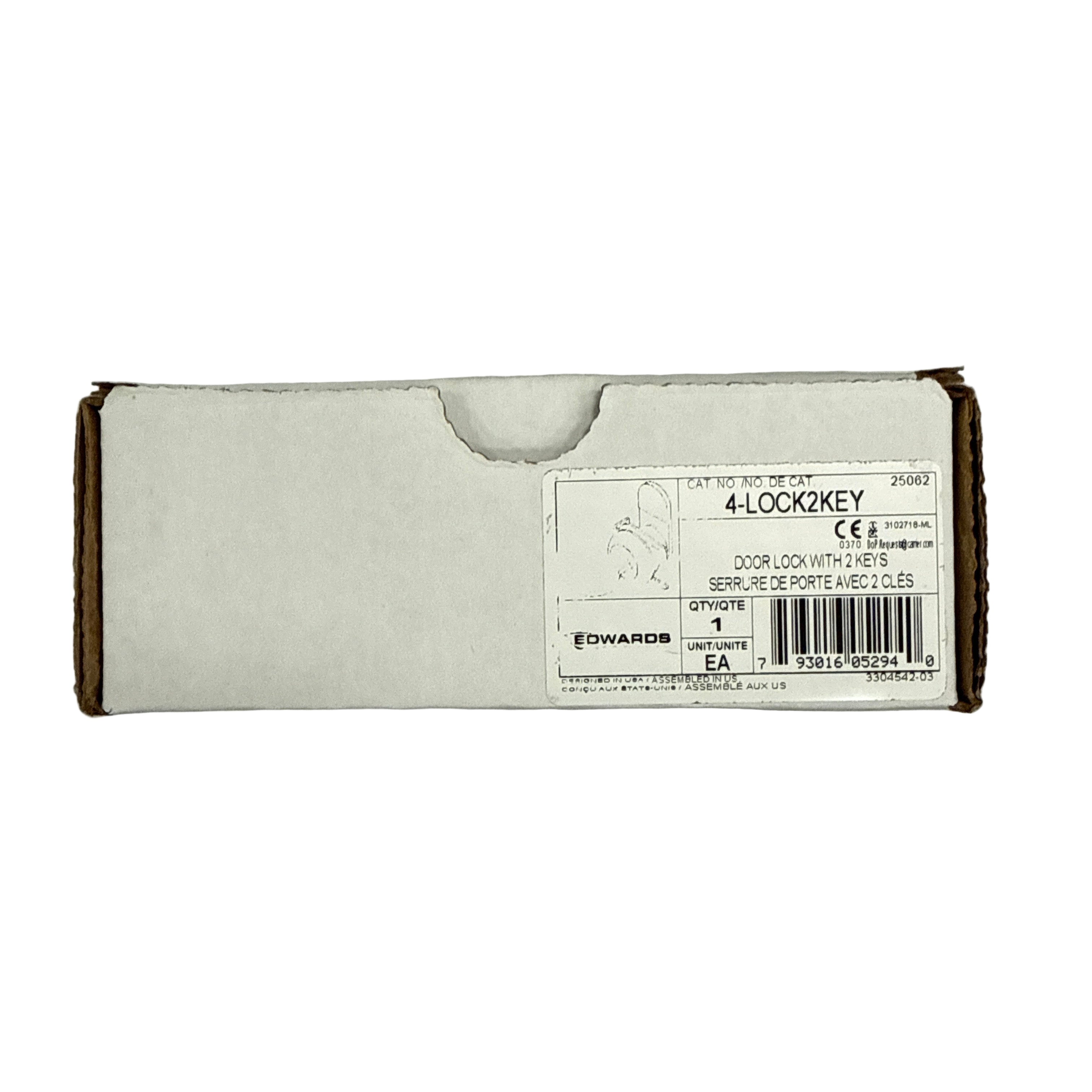 Edwards 4-LOCK2KEY Door Lock W/ Two Keys - JEM Systems UK