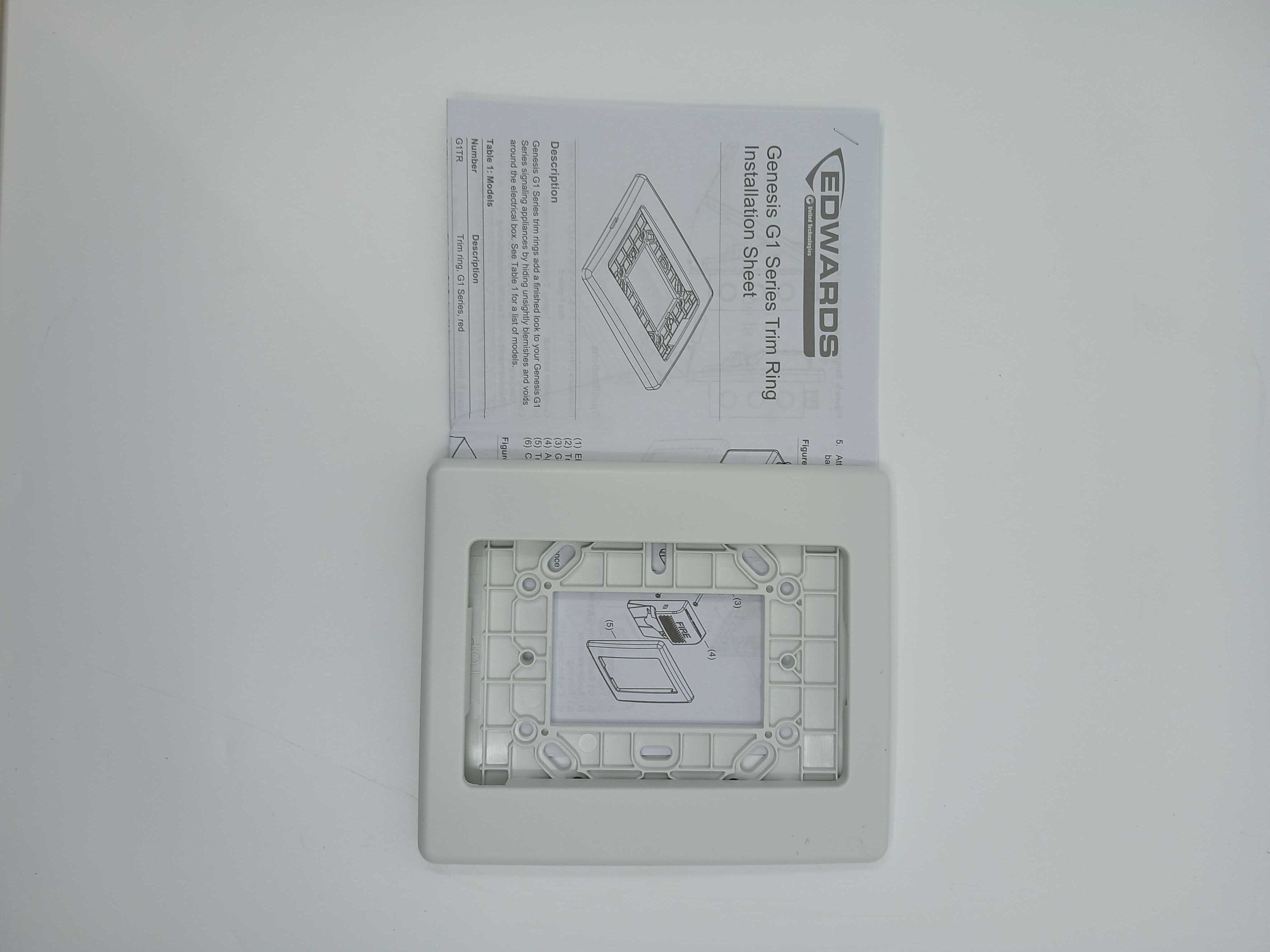 Edwards G1TW Compact Wall Trim Plate White - JEM Systems UK