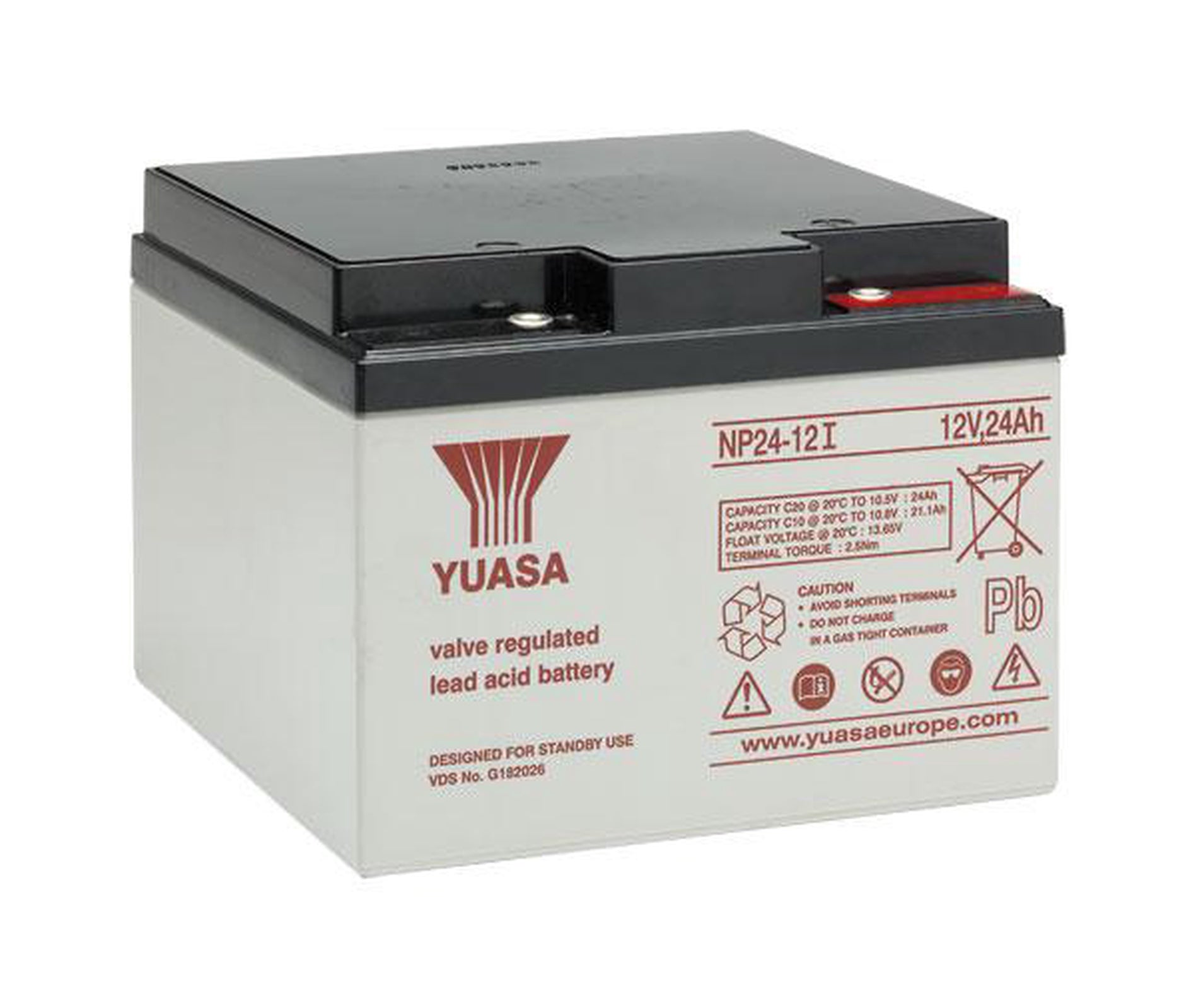 Yuasa 12V 24Ah Industrial VRLA Battery