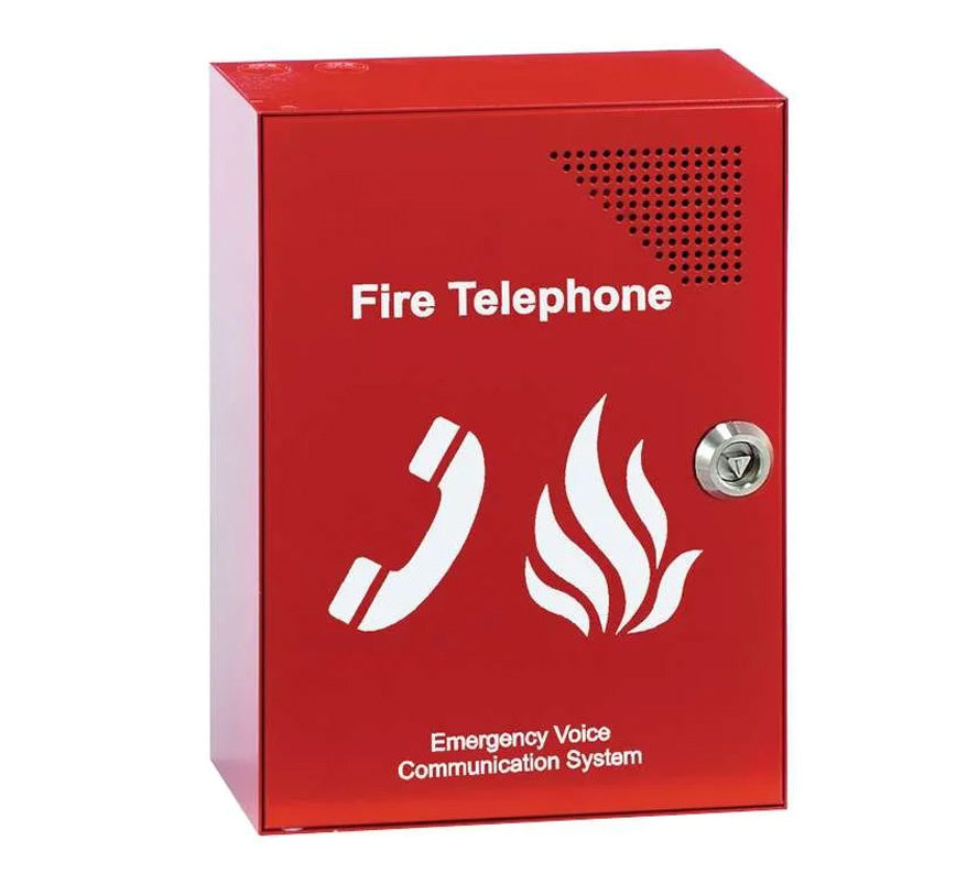 C-TEC Red Type A Fire Telephone Outstation with Handset (Key Lockable) (EVC301RLK) - JEM Systems UK
