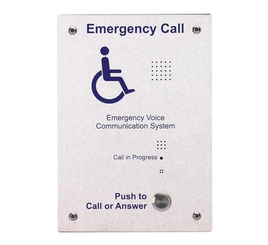C-TEC Type B Brushed Stainless Steel Disabled Refuge Outstation - Flush Mount (EVC302F) - JEM Systems UK