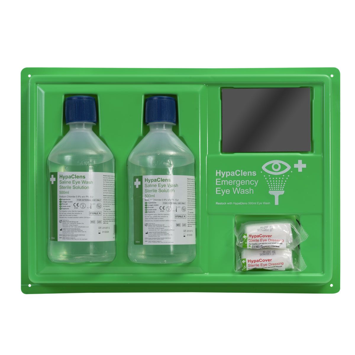 Firechief Eyewash Station with Mirror, Eyepads & 2 x 500ml Eyewash (ESG)