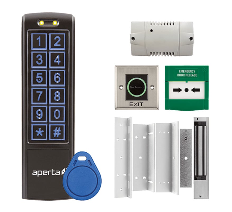 ESP Aperta Single Door Internal Proximity Keypad Kit c/w Contactless Exit Button (Black Keypad) (EZT3KCB) - JEM Systems UK