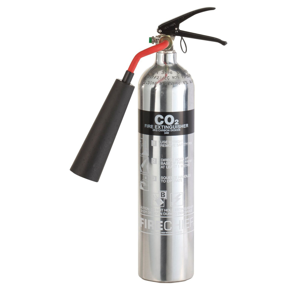 Firechief ELITE 2kg CO2 Polished Alloy Extinguisher (PXC2)