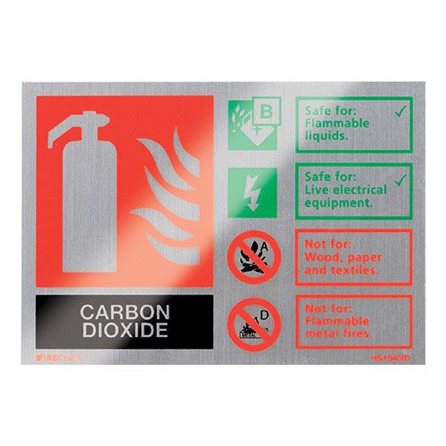 Firechief Sign CO2, Brushed Aluminium (HS1040ID)