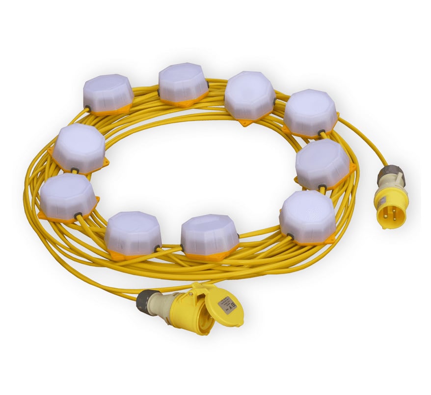 Hispec Indus 20m LED Festoon Lighting Kit - IP44 (HSLEDFLKIT/20M) - JEM Systems UK
