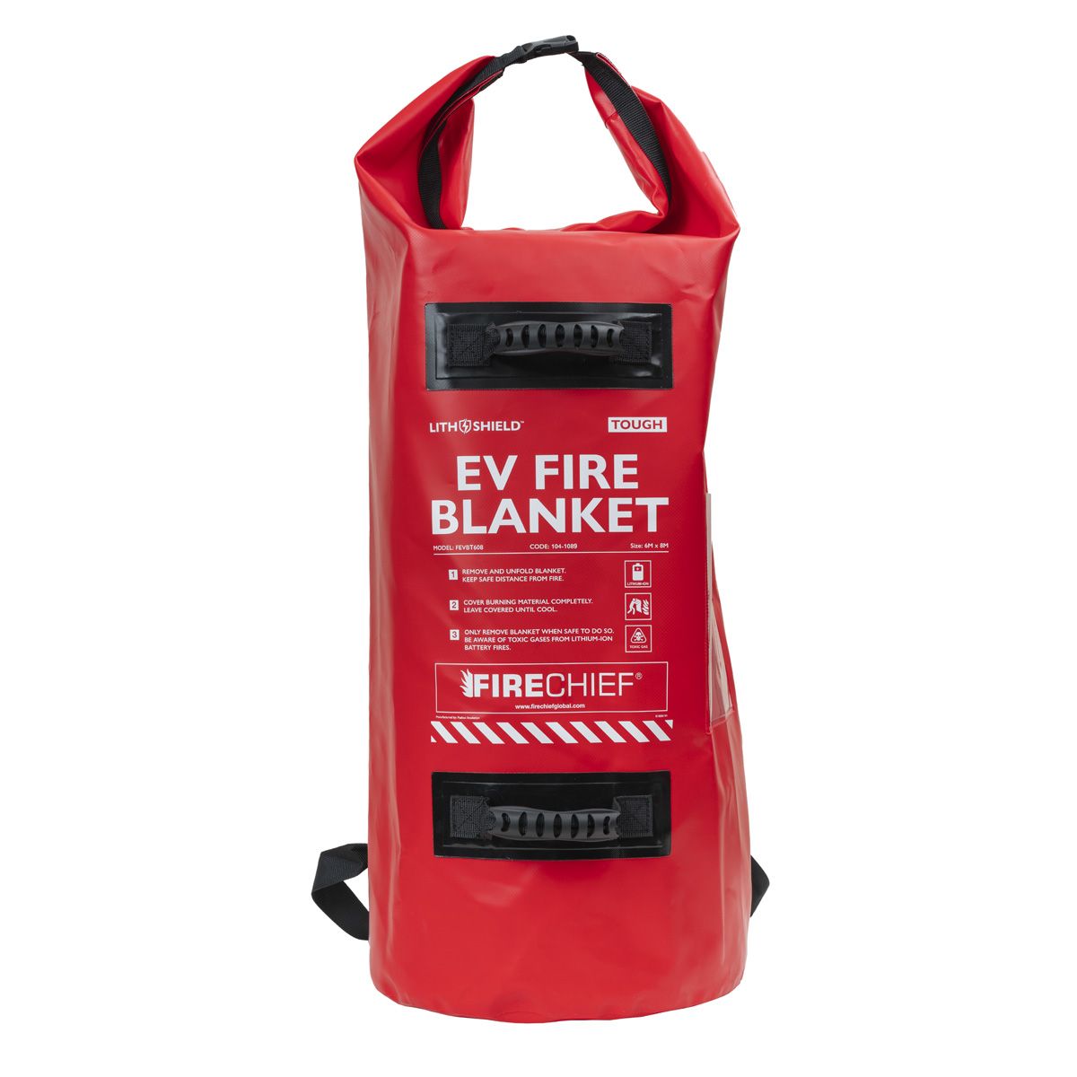 Firechief LithShield Tough EV Fire Blanket 6 x 8m with Red Backpack (FEVBT608)