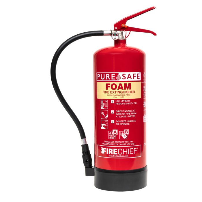 Firechief 6ltr PureSafe Fluorine Free Foam Extinguisher (FFF6) - JEM Systems UK