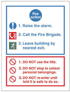 Jewel FAN5P Fire Action Notice (Do Not Re-Enter), Photoluminescent, 150x200mm
