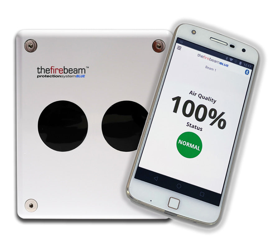 The Fire Beam BLUE App Controlled Auto-Aligning Beam Detector (7-70m) (FIREBEAM-BLUE) - JEM Systems UK